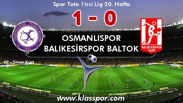 Osmanlıspor 1 - Balıkesirspor Baltok 0