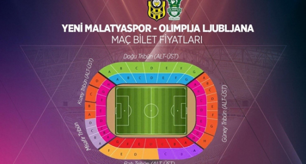 Yeni Malatyaspor-Olimpija Ljubljana maçının biletleri satışa çıktı