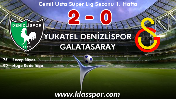 Yukatel Denizlispor 2 - Galatasaray 0