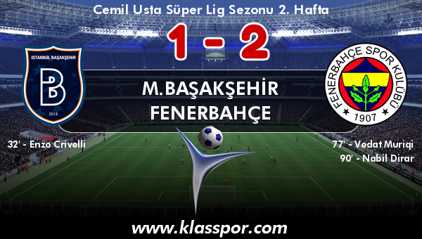 M.Başakşehir 1 - Fenerbahçe 2