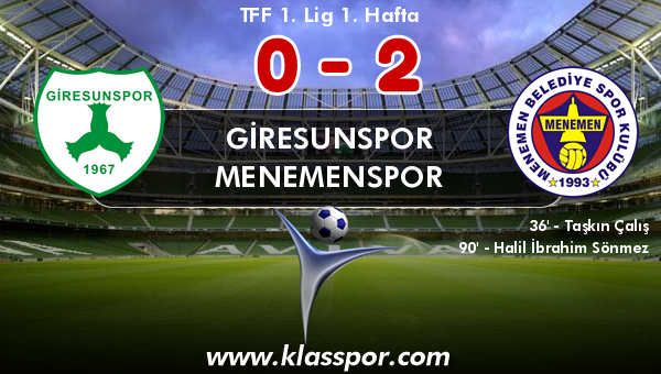 Giresunspor 0 - Menemenspor 2