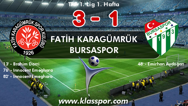Fatih Karagümrük 3 - Bursaspor 1