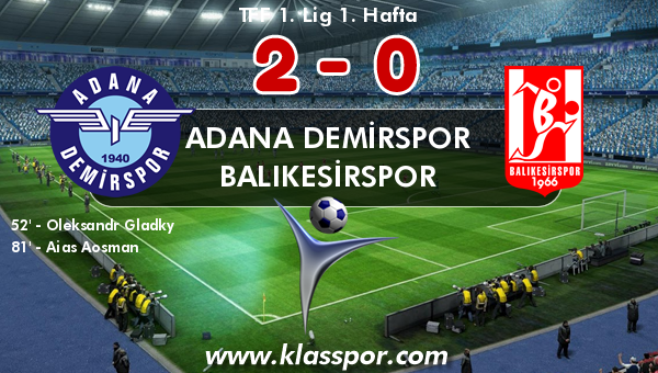 Adana Demirspor 2 - Balıkesirspor 0