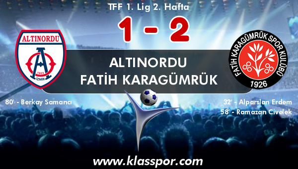 Altınordu 1 - Fatih Karagümrük 2