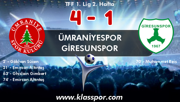 Ümraniyespor 4 - Giresunspor 1