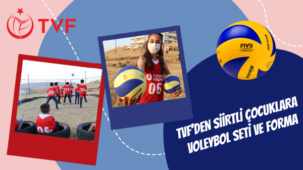 TVF' DEN SİİRTLİ ÇOCUKLARA VOLEYBOL SETİ VE FORMA