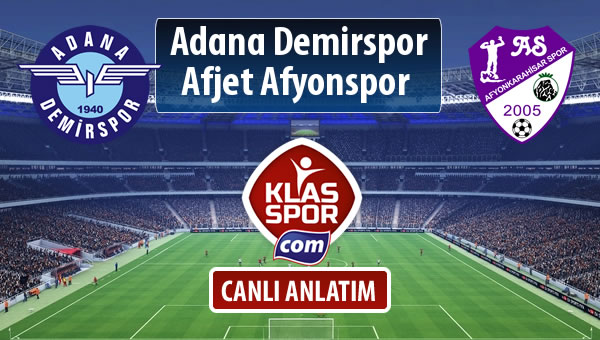 Adana Demirspor - Afjet Afyonspor  maç kadroları belli oldu...