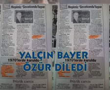 Yalçın Bayer özür diledi...