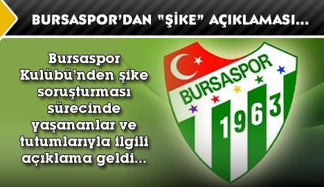 Bursaspor'dan "Şike" Açıklaması...