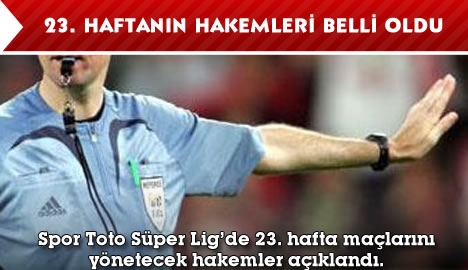 Spor Toto Süper Lig'de 23. hafta hakemleri açıklandı...