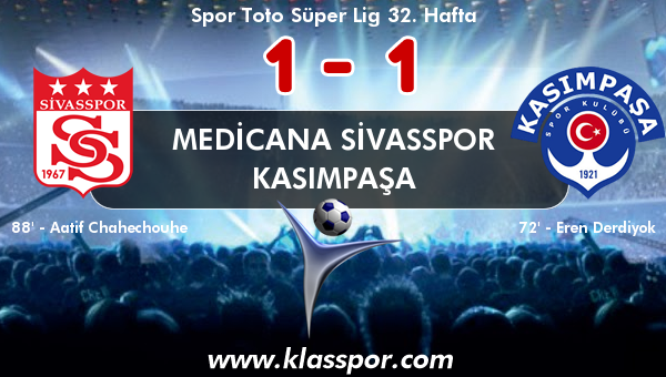 Medicana Sivasspor 1 - Kasımpaşa 1