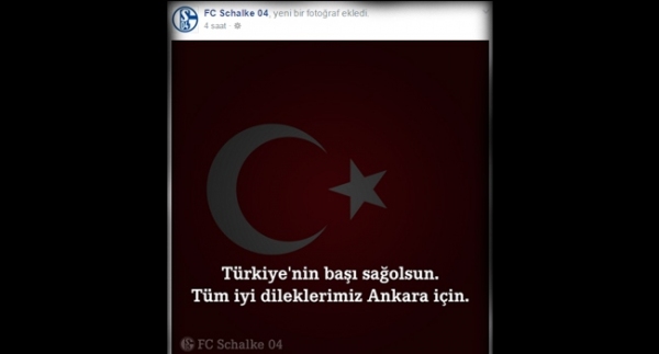 Schalke'den başsağlığı mesajı