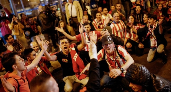 Atletico Madrid taraftarının final coşkusu