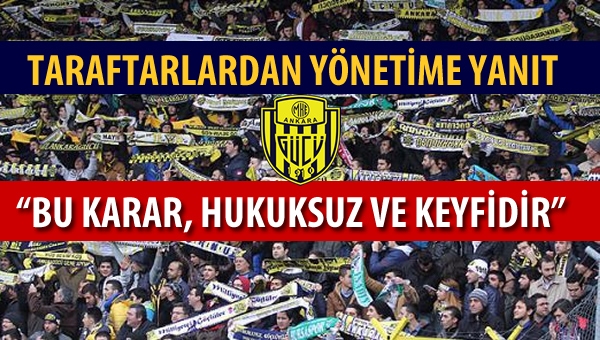 Ankaragücü Taraftarlarından, yönetime: "Maça girmiyoruz"