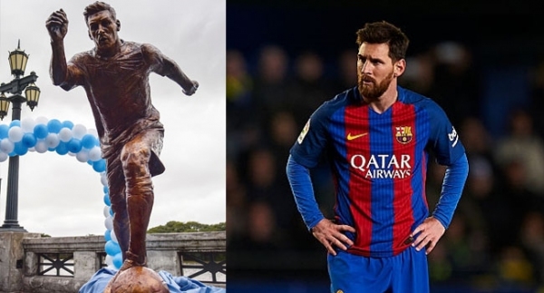 Messi'nin heykeline saldırı!