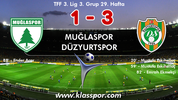 Muğlaspor 1 - Düzyurtspor 3