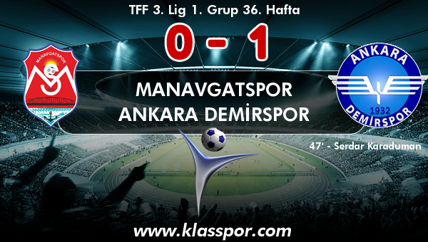 Manavgatspor 0 - Ankara Demirspor 1