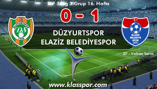 Düzyurtspor 0 - Elaziz Belediyespor 1