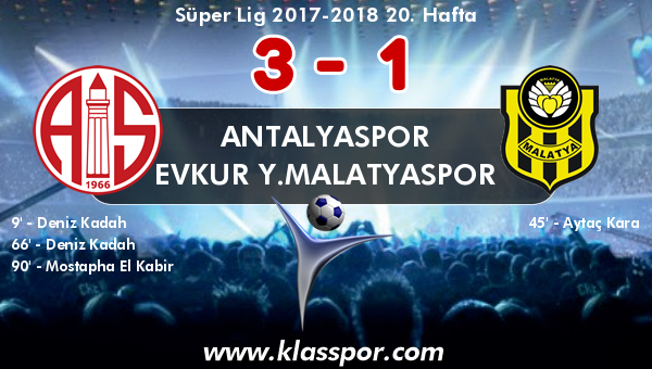 Antalyaspor 3 - Evkur Y.Malatyaspor 1