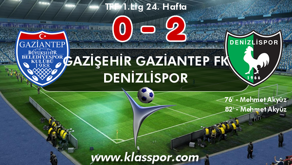Gazişehir Gaziantep FK 0 - Denizlispor 2