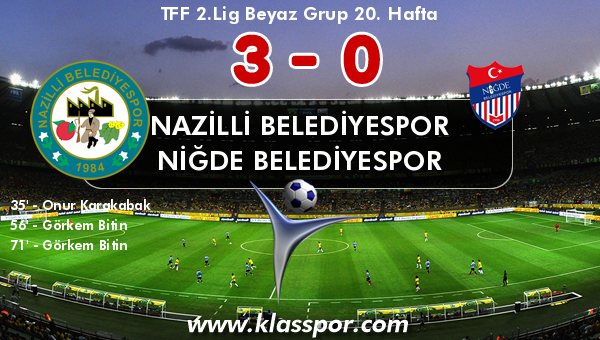 Nazilli Belediyespor 3 - Niğde Belediyespor 0