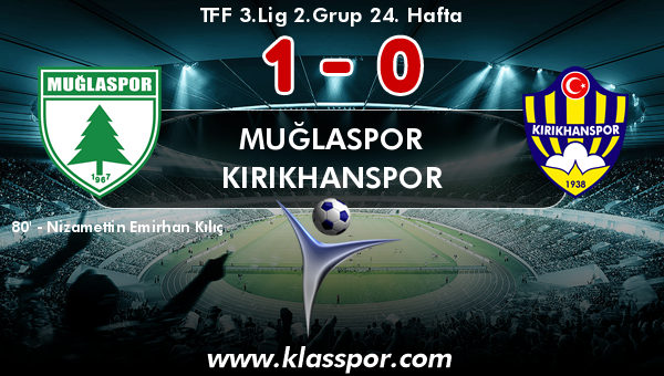 Muğlaspor 1 - Kırıkhanspor 0