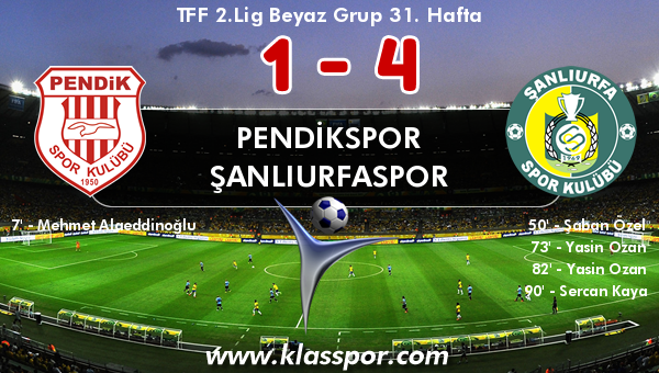 Pendikspor 1 - Şanlıurfaspor 4